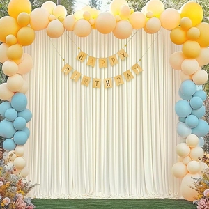 Wintina formato personalizzato foto sfondo drappeggi tessuto Design semplice per festa di compleanno cerimonia cerimonia cerimonia decorazione tenda - Product Image 3