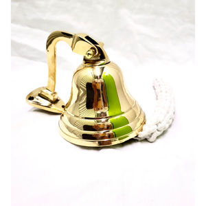 Diseño antiguo Color dorado Metal Festivo Campana de Navidad Color dorado Juego de 3 Diseñador hecho a mano Aspecto atractivo con mango de cuerda - Product Image 6