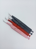 Pinces à cils pour extensions de cils avec designs CNC personnalisés, en acier inoxydable durable, pointues, à 90 et 45 degrés, droites