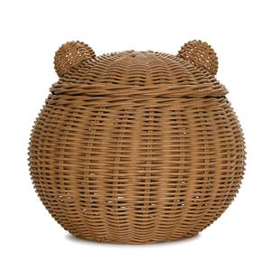 Great for Kids and Nursery Decor Bear Shaped <b>Rattan</b> <b>Storage</b> Basket With Lid Cute Animal Wicker <b>Rattan</b> Basket for Organizer - Product Image 4