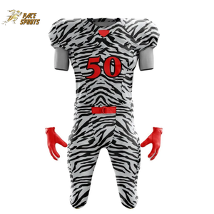 High Quality American Football Uniforms Adults Custom Heat-Transfer Printing Breathable Short Premium Shirts Sport Use Wholesale - Product Image 5