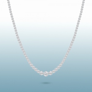 Bijoux de mariage de fiançailles de luxe pour femmes VVS2 Lab diamant Tennis colliers IGI certifié diamant collier en or massif - Product Image 3