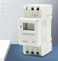 Sakelar Timer Digital THC15A untuk Pemasangan di Rel DIN 220-240VAC 16A Sakelar Waktu Elektronik yang Dapat Diprogram untuk Peralatan Penerangan Otomatis