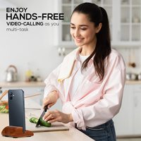 Soporte de madera impermeable portátil para teléfono inteligente Cargador de soporte de teléfono celular de escritorio incluido para uso en el hogar y la Oficina Elegante funcional