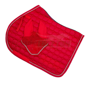 Tapis de selle de cheval anglais Dressage Polycotton Breathable Cheap Price Premium Quality Jumping Horse Saddle Pad With Ear Bonnet - Product Image 4