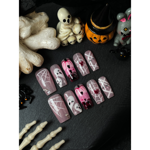 Decoraciones de Uñas Adhesivas con Diseño de Halloween, Estilo Glamoroso y Espeluznante - Product Image 1