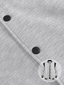 Blouson universitaire personnalisé gris et noir pour homme, en coton brodé, style baseball, uniforme universitaire, streetwear, vêtement d'extérieur, OEM ODM, vente en gros - Product Image 6