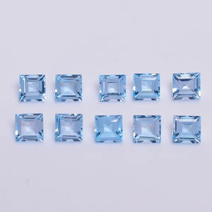 Topacio azul cielo natural de calidad AAA, facetado, cuadrado, 10x10 mm, piedra preciosa suelta para la fabricación de joyas. - Product Image 4