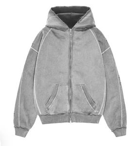 Sudadera con capucha de lana de talla grande XS unisex sudadera con cremallera de diseño de impresión única con bolsillo grande para invierno - Product Image 1