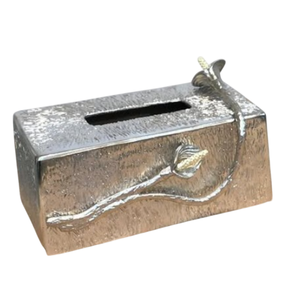 Luxury Stainless Steel <b>Hammered</b> Tissue Box <b>Holder</b> With Elegant Gold Bamboo Accents For Home Decoration Accessories On-Sale - Product Image 5