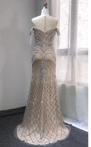 Robe Sweetheart -Neck strass perlé Gaine Poly Mesh Fabric Sleeveless full Length Casual Cocktail Formal Elegant - Product Image 2