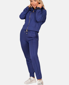 Custom Logo Women Raw Edge Hoodie Flared Sweatpants High Quality <b>Crop</b> <b>Top</b> Hoodie Sweatpants Tracksuit Sets <b>for</b> Woman - Product Image 1