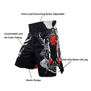 Pantalones cortos MMA transpirables profesionales de alta calidad para hombres Pantalones cortos de boxeo con estampado personalizado Logotipo de colores personalizados 100% Poliéster Barato - Product Image 5