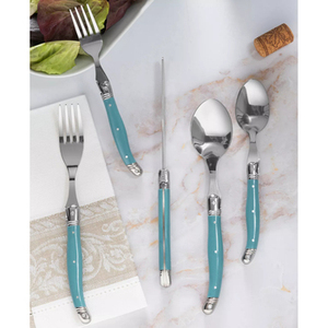 Juego de cubiertos de hueso Estilo antiguo Forma de Chile Color azul Espejo pulido Juego de 5 Vajilla Cubiertos Juego de cubiertos a bajo precio - Product Image 2