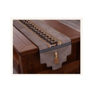 Hot Sale Wholesale 100% Organic Cotton Embroidered Factory Price Custom Design Extra-long Heat Resistant <b>Table</b> <b>Runner</b> for Home - Product Image 3