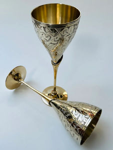 Decorative Finish Brass <b>Wine</b> <b>Goblet</b> Handmade Engraved Chalice Vintage Metal Cup Antique Drinking Glass Barware Wedding Decor - Product Image 5