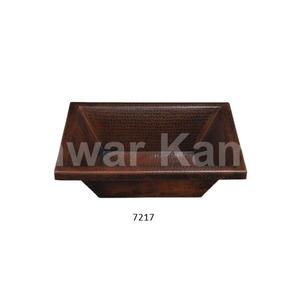 Lavabo de baño de cobre martillado envejecido hecho a mano Rectangular Fregadero de lavabo de baño de cobre de diseño antiguo de calidad superior - Product Image 1