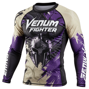 Venum Fighter Rash Guard Full Sleeve Sublimation Print Quick Dry Spandex Polyester <b>Compression</b> <b>Shirt</b> Venum Fighter Rash Guard - Product Image 3