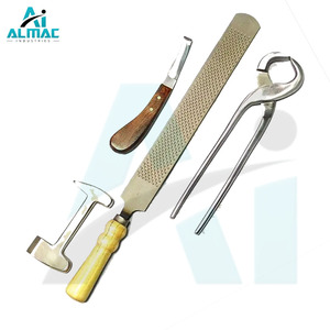 ALMAC 6 pcs Farrier Tool Kit Horse Hoof Buffer and Tools Includes Hoof Nippers Trimming <b>Knife</b> Loop <b>Knife</b> and Nail Clincher - Product Image 6
