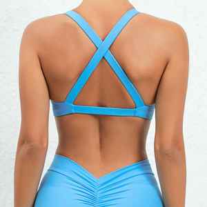 Nouveau design de soutien-gorge pour femme, soutien-gorge de sport sans couture avec bretelles croisées, soutien-gorge de gymnastique, logo personnalisé - Product Image 4