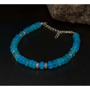 Paraiba Blue Ethiopian Opal 925 Sterling <b>Silver</b> <b>Bracelet</b> for Gift Occasions - Product Image 3