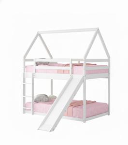 Twin over Twin Loft <b>Bed</b> for kid <b>bed</b> with Convertible <b>Slide</b> and Stairway - Product Image 4