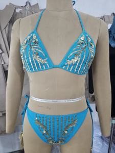 ชุดเดรสเซ็กซี่สำหรับออกข้างนอกชายหาดชุดบิกินี่ชายหาดประดับด้วยลูกปัดสีสันสดใสพร้อมสวมใส่ดีไซน์ใหม่ - Product Image 2