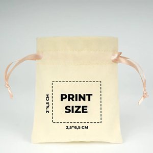 Bolsa de Terciopelo Rosa Pálido Personalizada con Cordón y Cinta, 4 x 5 (10 x 13 cm), Reciclable, Impresión Serigráfica para Gemas y Joyas - Product Image 3