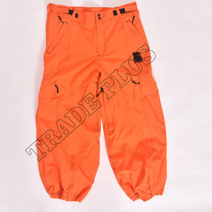 Pantalon Cargo Snowboard Imperméable Orange Haute Visibilité avec Ajusteurs de Ceinture Poches à Fermeture Éclair Sécurisées et Poignets Élastiques - Product Image 1