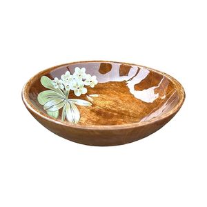Bol en bois imprimé artistique pour servir des fruits et des salades, bol en bois imprimé écologique pour un usage quotidien à faible coût - Product Image 4