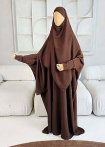Deux pièces faites à la main en soie ABAYA Khimar de qualité supérieure pour Jilbab Set Style Omani Vêtements traditionnels musulmans Accessoires pour Adul - Product Image 3