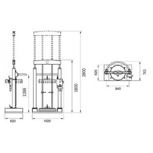 Prensa elevadora de Marco Meclube para barriles 180 220 kg Capacidad Vástago Ø 50 mm Equipo de manejo de materiales - Product Image 2