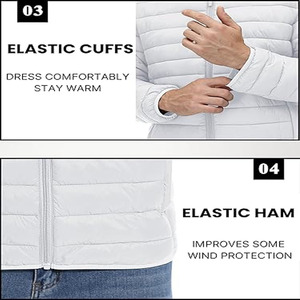 Blouson matelassé pour homme, chaud, léger, pour l'extérieur, blouson matelassé en duvet pour homme, blouson aviateur - Product Image 4