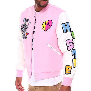 OEM Custom Wholesale Winter 100% Cotton Wool/Polyester Embroidered Baseball <b>Bomber</b> Letterman <b>Varsity</b> College <b>Jacket</b> for <b>Men</b> - Product Image 3