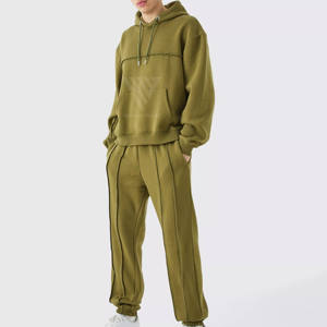 ชุดวอร์มผ้าคอตตอนผ้า100% เทอร์รี่สำหรับฝึกซ้อมและจ๊อกกิ้งชุดวอร์มสำหรับผู้ชายโอเวอร์ไซส์ธรรมดา - Product Image 6