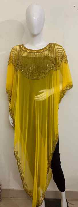 Women's Sleeveless Slit Poncho Shrug Top Kurti Heavy Neck Beaded Ruched Fashion Element Wholesale for Beach Evening Straight
