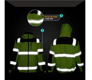 Veste chauffante de sécurité réfléchissante haute visibilité extérieure K-T qualité respirante à prix compétitif - Product Image 4