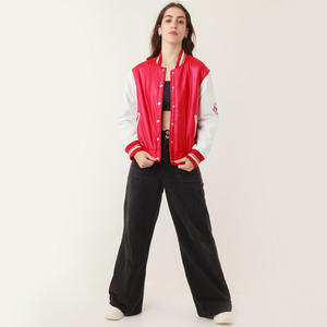 แจ็กเก็ตเลตเตอร์แมนแจ็กเก็ตเบสบอลฤดูหนาวปักลายด้วยผ้ากำมะหยี่ออกแบบได้ตามต้องการ - Product Image 5