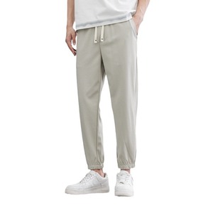 Oem logotipo personalizado diseño fresco pequeño recto nueve puntos pantalones para los hombres hechos de Lyocell Tencel algodón pierna-lazo casual Pantalones deportivos - Product Image 3