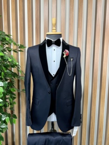 Gran oferta profesional de calidad turca hecha a medida viscosa y tela tejida de poliéster para hombre, traje de élite de lujo, traje de boda para hombre - Product Image 4