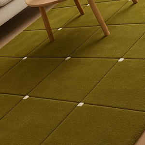 Tapis en laine vert moderne de luxe, tapis d'intérieur fait à la main, design de tapis pour la décoration de la maison, cadeau de Noël pour le salon, utilisation en pique-nique - Product Image 3