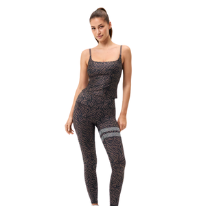 Leggings de yoga pour femmes, taille haute, respirants, séchage rapide, extensibles, en jersey polyester/coton, pour la gym et l'entraînement, été, 220g - Product Image 1