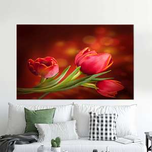 Lienzo Impreso: Elegante Obra de Arte para Amantes de los Tulipanes - Decoración Botánica para Pared, 1 Pieza: Enmarcado para Galería - Product Image 1