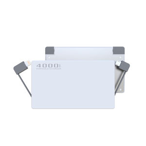 Power Bank Ultra-Sottile a Forma di Carta di Credito 4000mAh con Cavo Integrato, Batteria Esterna Portatile - Product Image 2