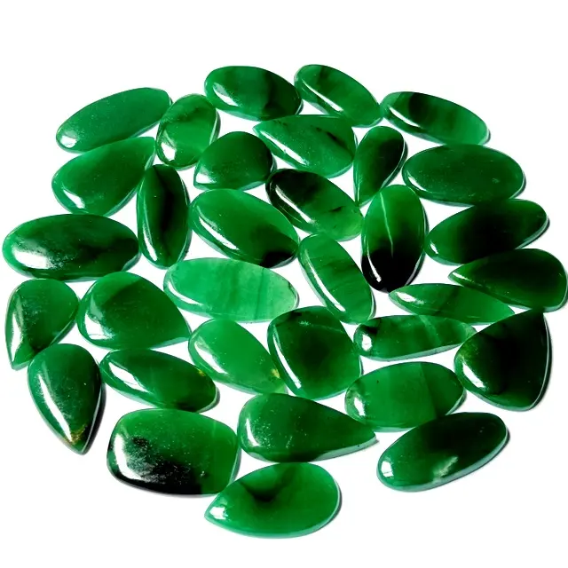 Natural verde jade cristal flatback verde jade cabochão solta gemstone para jóias