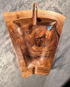Hand Turned Resin Wood Customizable <b>Ashtray</b> Precision Crafted with Deep Ash Bowl and Classic Styling to Suit All Cigar Smokers - Product Image 2