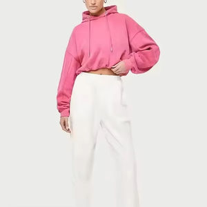 Vêtements de sport pour femmes à prix avantageux 2026, haut de sport oversize rose délavé à l'acide, sweat-shirt de sport à capuche, fournisseur en gros - Product Image 4