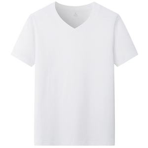 Manufacturers' Custom 100% Cotton V-Neck Tshirt for <b>Men</b> 210G <b>3XL</b> Solid Drop Shoulder Heavy Weight Loose Fit Blank T <b>Shirt</b> - Product Image 3