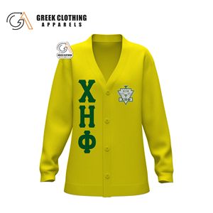 Suéter de Punto Chi Eta Phi para Mujer, Otoño e Invierno, Color Sólido, Suéter de Hermandad, Chaqueta Cárdigan de Alta Calidad para Mujer, OEM - Product Image 1