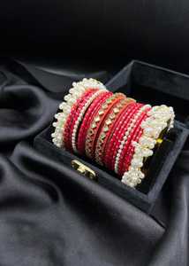 High Quality Handmade <b>Indian</b> Bridal <b>Bangle</b> Set for Women Jhumki <b>Bangles</b> Punjabi Chuda Copper Alloy Silver Plated Geometric - Product Image 6